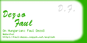dezso faul business card