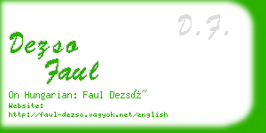 dezso faul business card